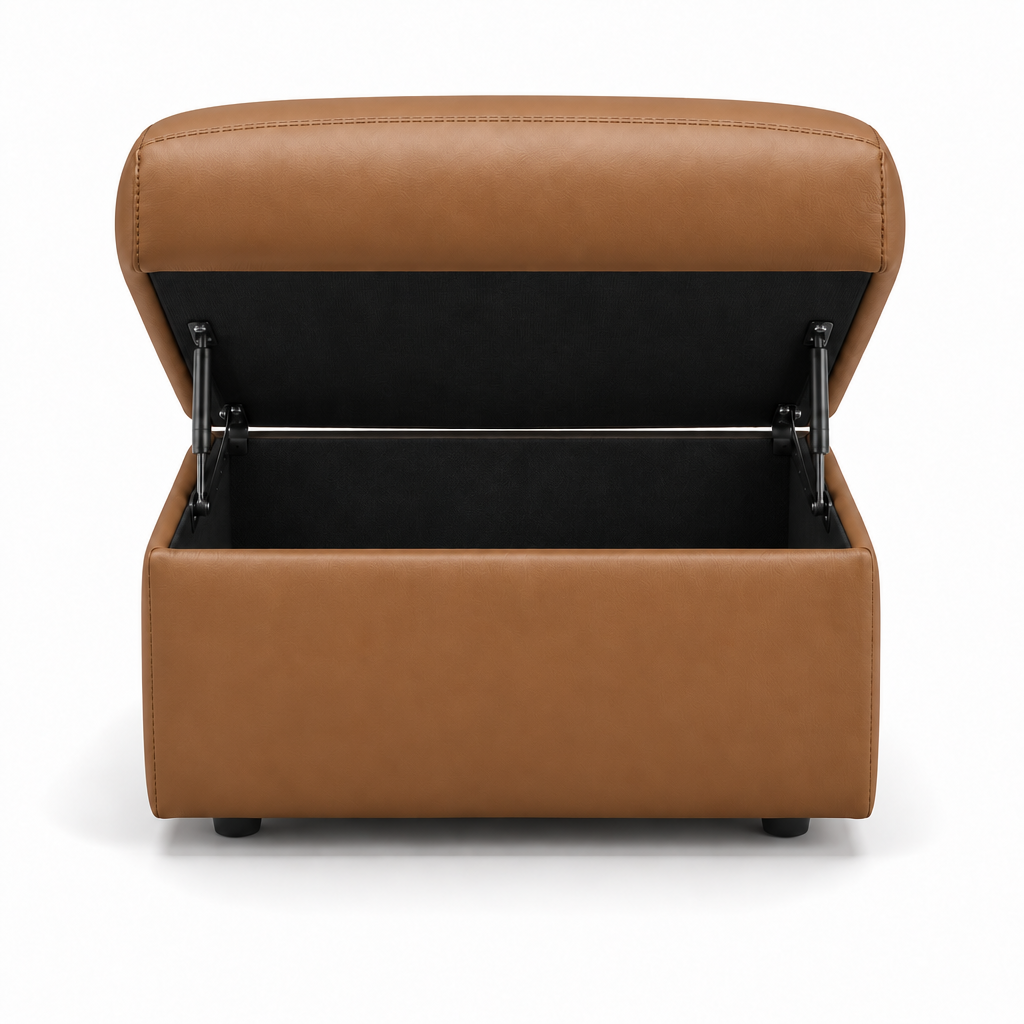 Nicoletti Vivaldi Storage Footstool - Ottoman Holder CK Botero — Botero 2151 Cuoio, gallery image 2