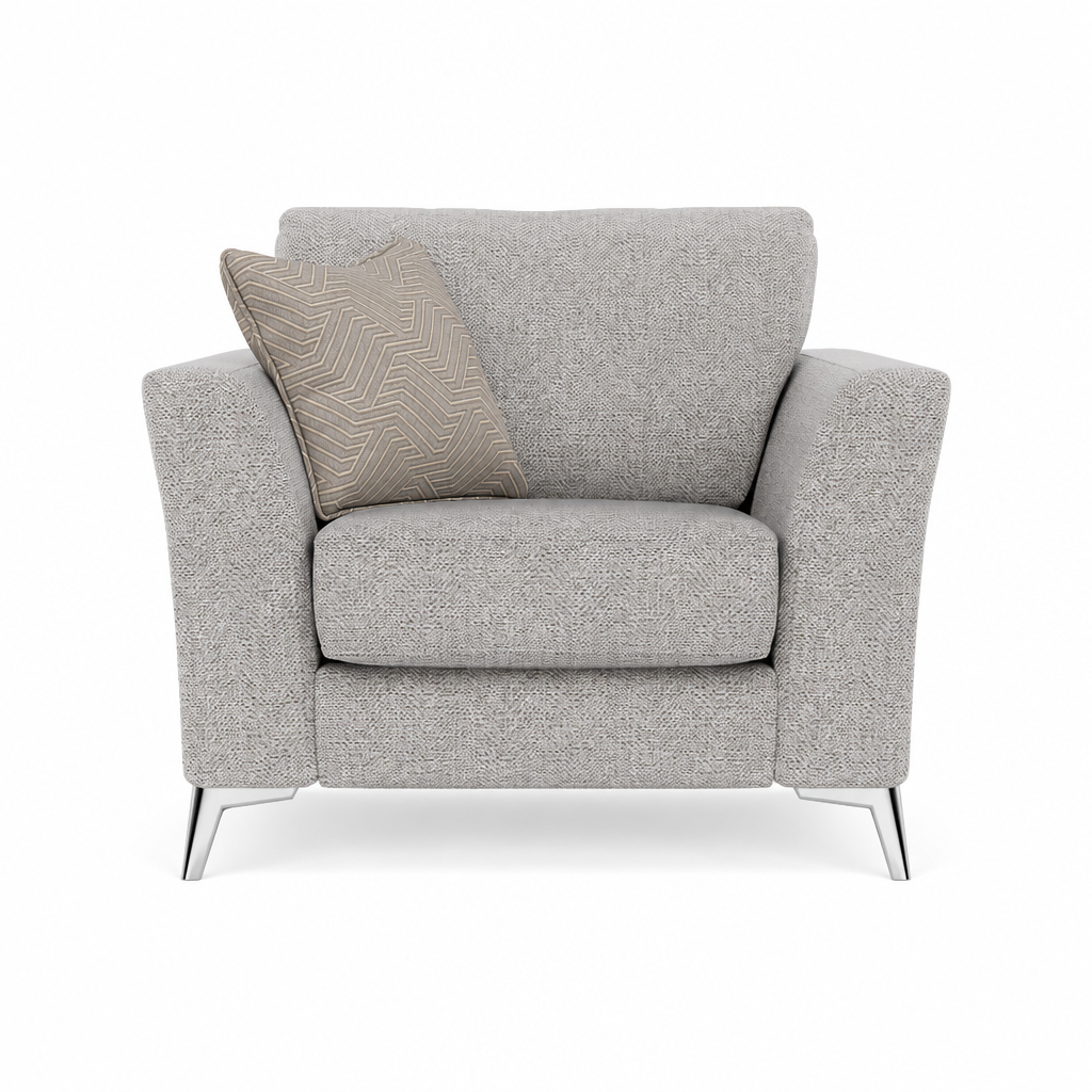 Chilton Armchair - Chair Fabric Armchairs Sterling Home 6 Chrome Feet Barley Clay