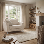 Chilton Armchair - Chair Fabric — Chrome Feet / Barley Linen, gallery image 4