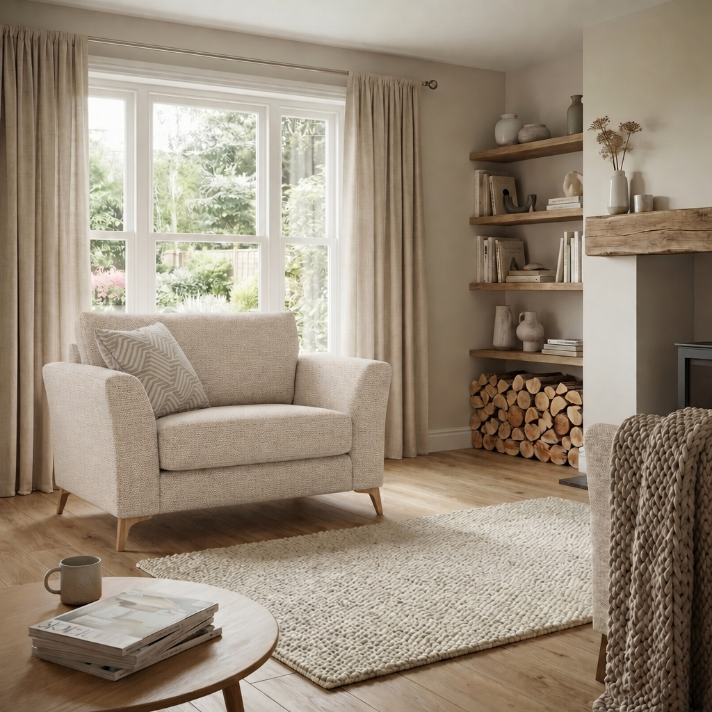 Chilton Armchair - Chair Fabric — Light Feet / Barley Linen, gallery image 4