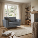Chilton Armchair - Chair Fabric — Light Feet / Barley Marine, gallery image 4