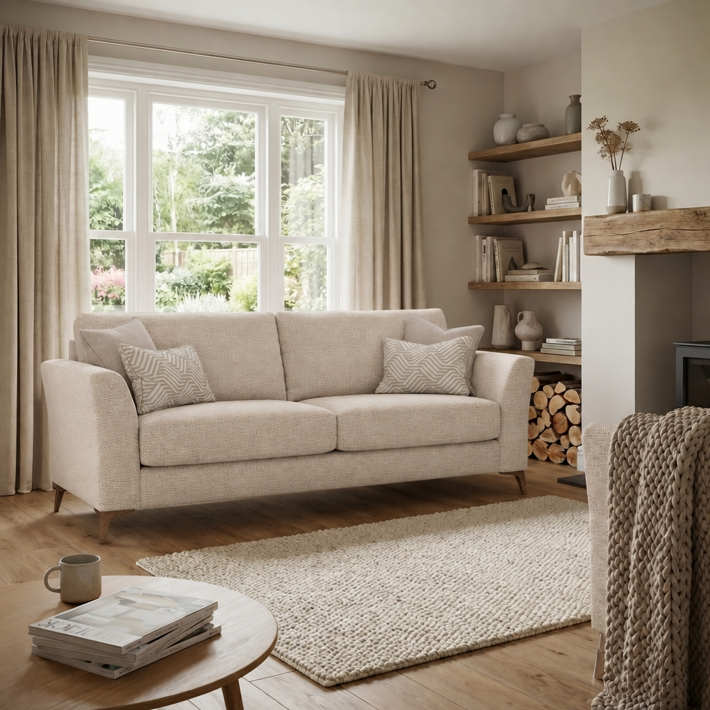 Chilton 3 Seater Sofa - 3 Seater Sofa Fabric — Smoke Feet / Barley Linen, gallery image 4