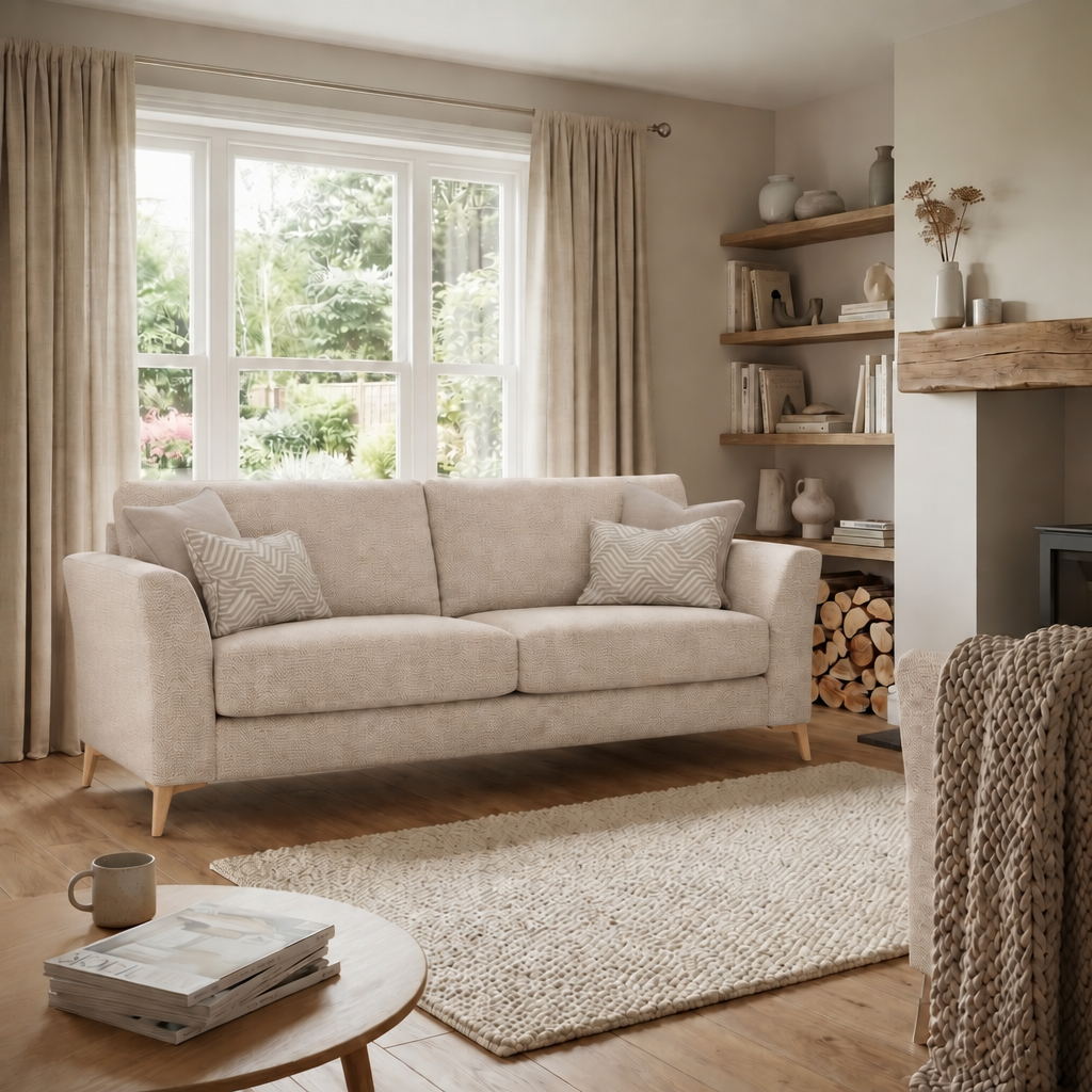 Chilton 3 Seater Sofa - 3 Seater Sofa Fabric — Light Feet / Barley Linen, gallery image 4