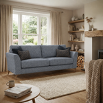Chilton 3 Seater Sofa - 3 Seater Sofa Fabric — Smoke Feet / Barley Marine, gallery image 4