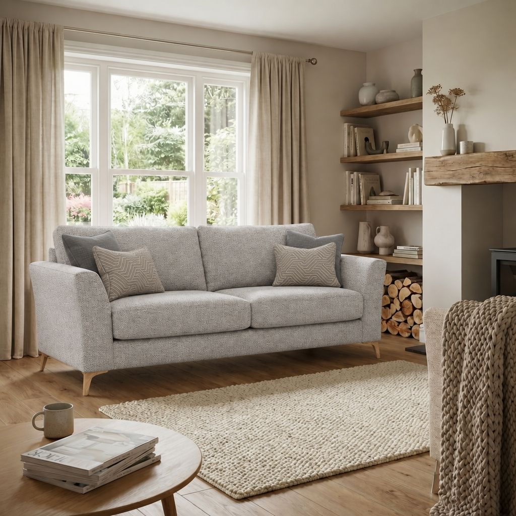 Chilton 3 Seater Sofa - 3 Seater Sofa Fabric — Light Feet / Barley Clay, gallery image 4