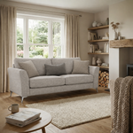 Chilton 3 Seater Sofa - 3 Seater Sofa Fabric — Chrome Feet / Barley Clay, gallery image 4