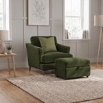Tulip Armchair - Chair Fabric — Manhattan Conifer/Avana Cream/Lattice Olive / Smoke, gallery image 1