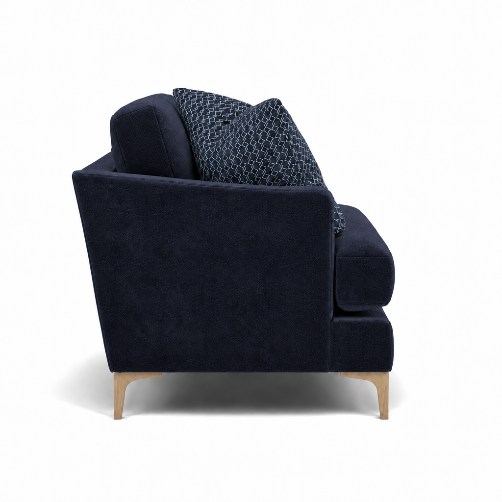 Tulip Armchair - Chair Fabric — Manhattan Ink/Avana Aqua/Lattice Marine / Light, gallery image 3