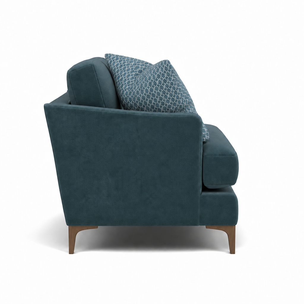 Tulip Armchair - Chair Fabric — Manhattan Airforce/Avana Cream/Lattice Haze / Smoke, gallery image 1