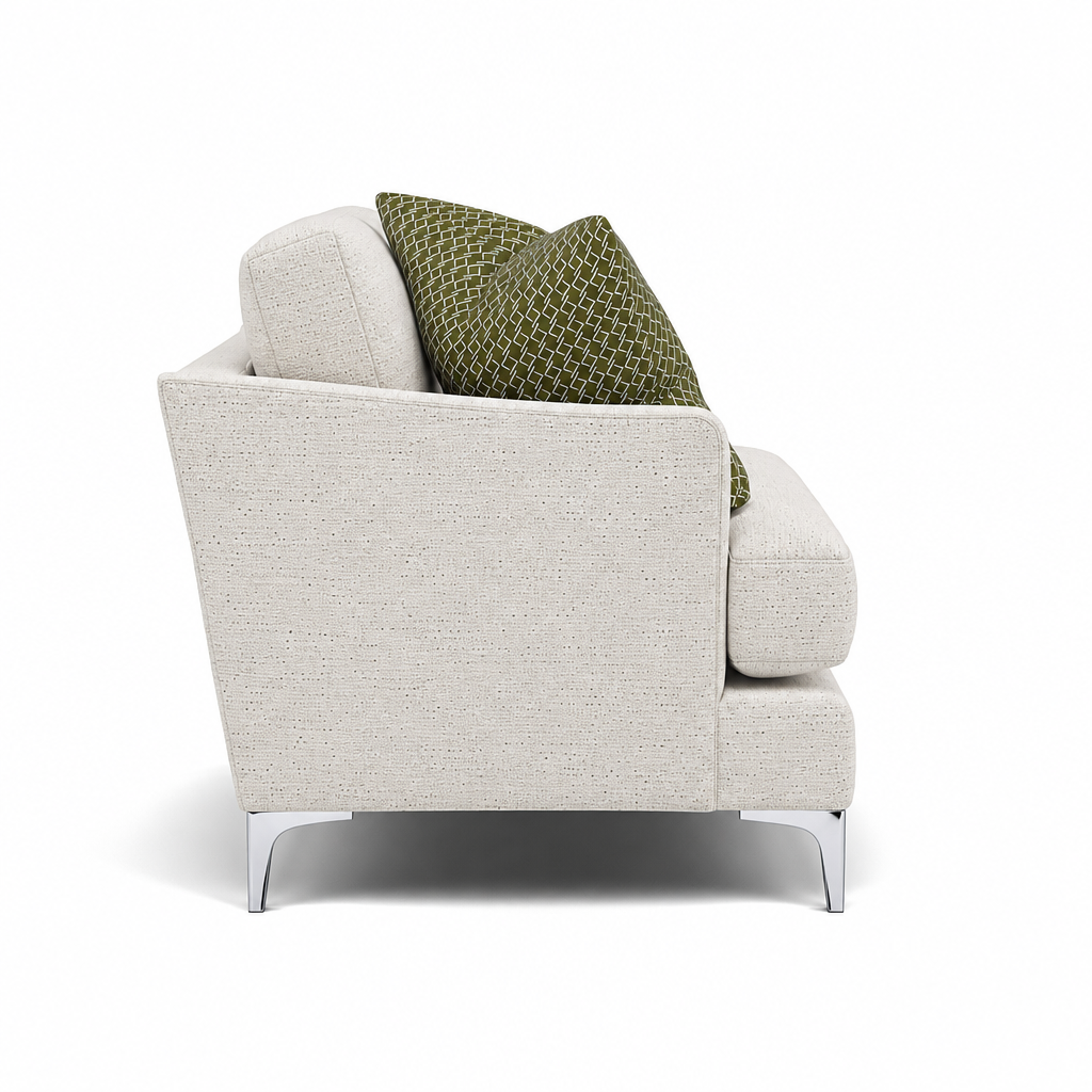 Tulip Armchair - Chair Fabric — Avana Cream/Lattice Olive/Manhattan Conifer / Brushed Chrome, gallery image 1