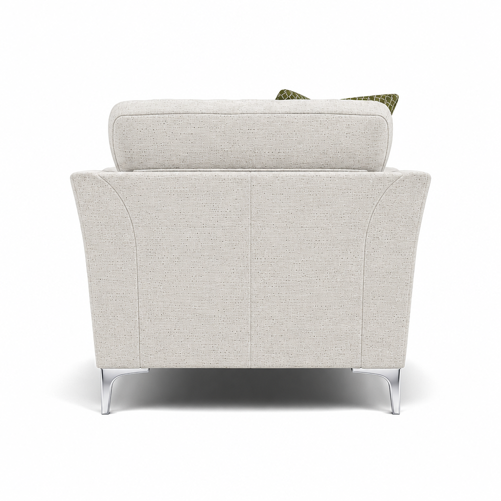 Tulip Armchair - Chair Fabric — Avana Cream/Lattice Olive/Manhattan Conifer / Brushed Chrome, gallery image 2