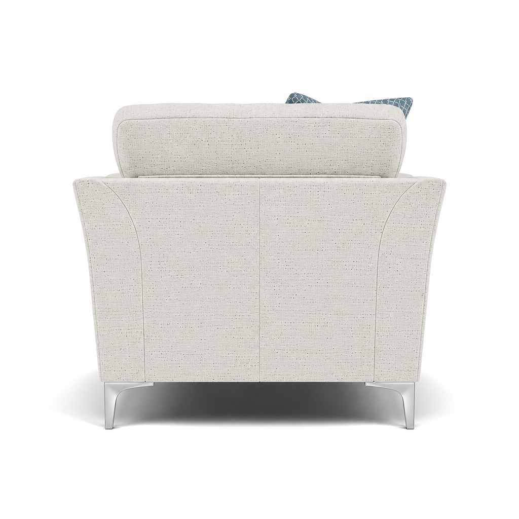 Tulip Armchair - Chair Fabric — Avana Cream/Lattice Haze/Manhattan Airforce / Brushed Chrome, gallery image 2