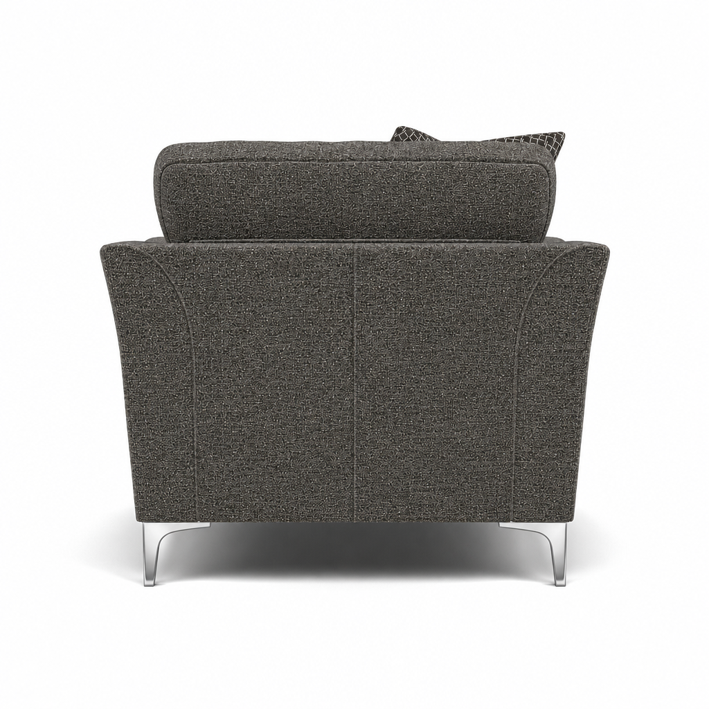 Tulip Armchair - Chair Fabric — Avana Steel/Lattice Steel/Manhattan Asphalt / Brushed Chrome, gallery image 1