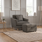 Tulip Armchair - Chair Fabric — Avana Steel/Lattice Steel/Manhattan Asphalt / Light, gallery image 3