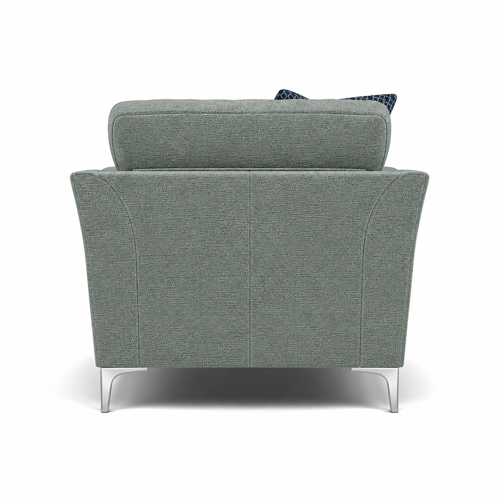Tulip Armchair - Chair Fabric — Avana Aqua/Lattice Marine/Manhattan Ink / Brushed Chrome, gallery image 2