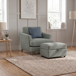 Tulip Armchair - Chair Fabric — Avana Aqua/Lattice Marine/Manhattan Ink / Smoke, gallery image 3