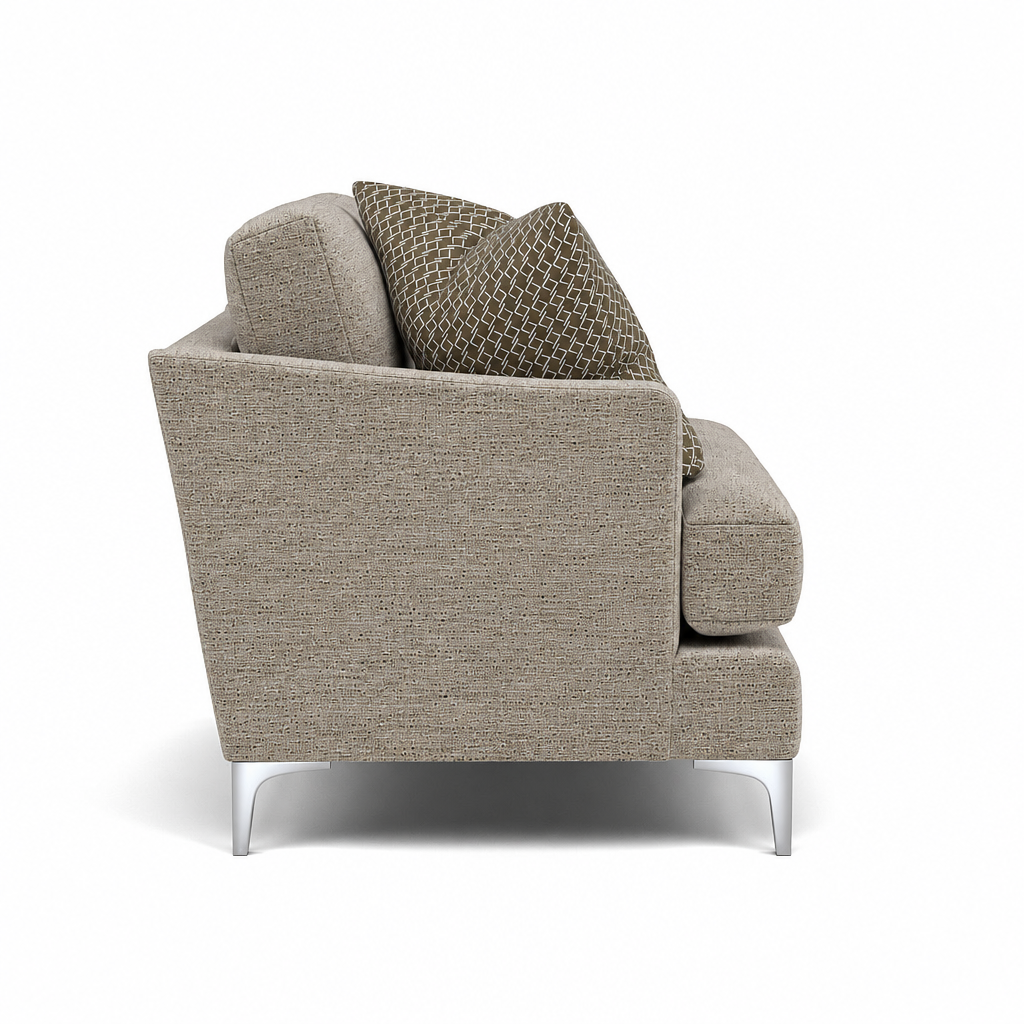 Tulip Armchair - Chair Fabric — Avana Platinum/Lattice Bronze/Manhattan Acorn / Brushed Chrome, gallery image 1