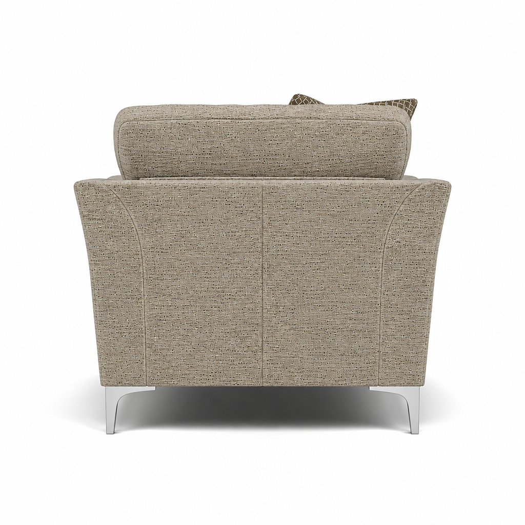 Tulip Armchair - Chair Fabric — Avana Platinum/Lattice Bronze/Manhattan Acorn / Brushed Chrome, gallery image 2