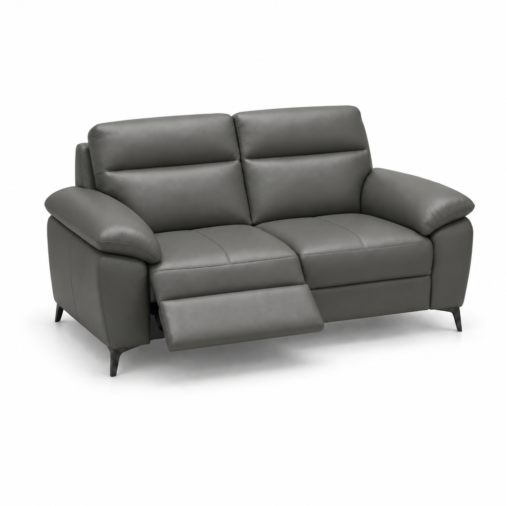 Nicoletti Vivaldi 2 Seater Recliner Sofa On Legs - 2 Seater Double Power Recliner on Legs CK Botero - Power Recliner with USB-C 2 Seater Sofas Sterling Home 6 Botero 2162 Grigio