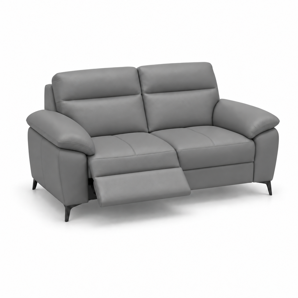 Nicoletti Vivaldi 2 Seater Recliner Sofa On Legs - 2 Seater Double Power Recliner on Legs CB Torello - Power Recliner with USB-C 2 Seater Sofas Sterling Home 6 Torello PS Grigio Scuro 327