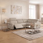 Nicoletti Rossini Corner Sofa - Corner Group with Power Recliner & Headrest CB - Right Hand Facing - Power with Power Headrest & USB — Torello PS Tortora 328, gallery image 1
