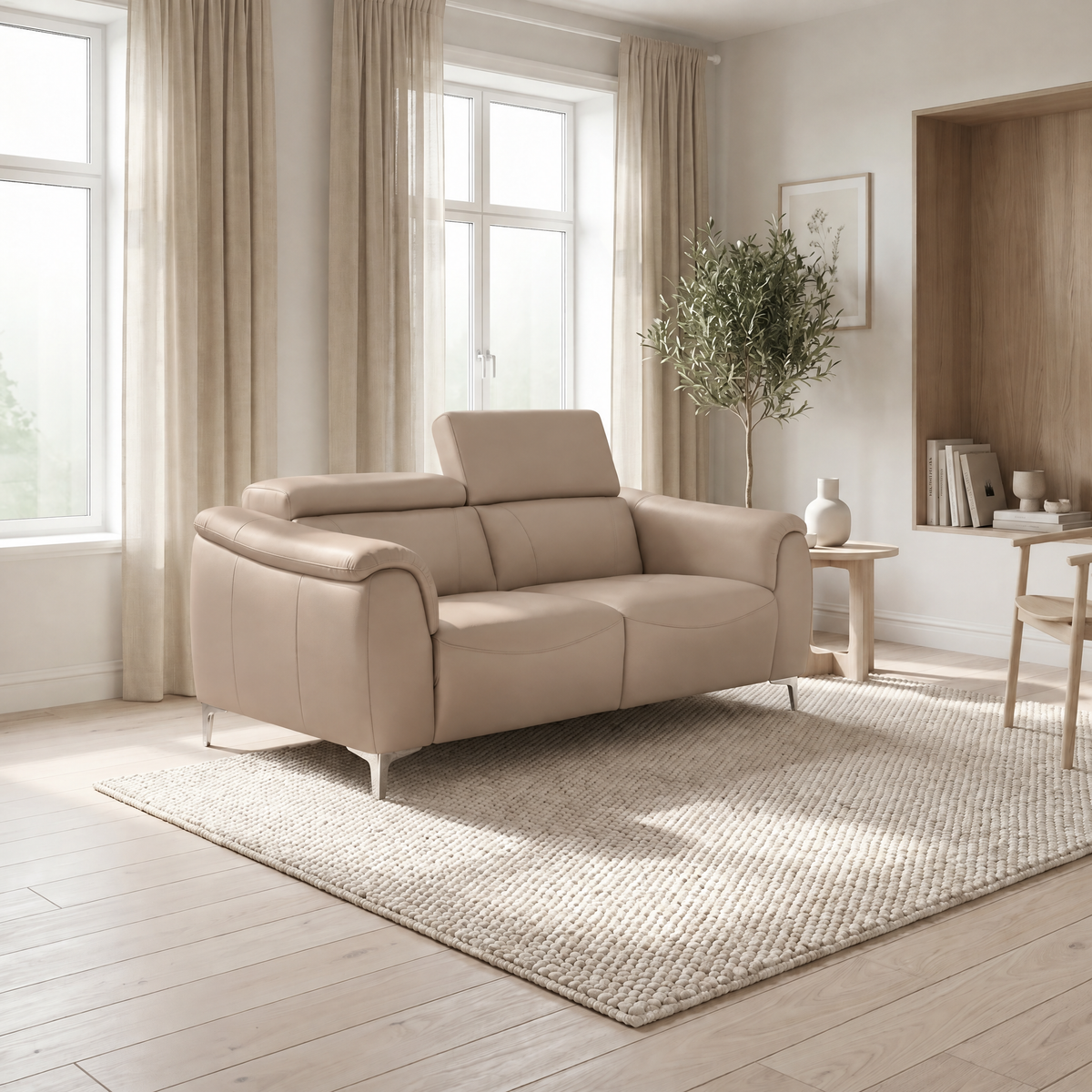 Nicoletti Verdi 2 Seater Sofa - 2 Seater Sofa CB Torello - Manual Headrests — Torello PS 312 Taupe, gallery image 1