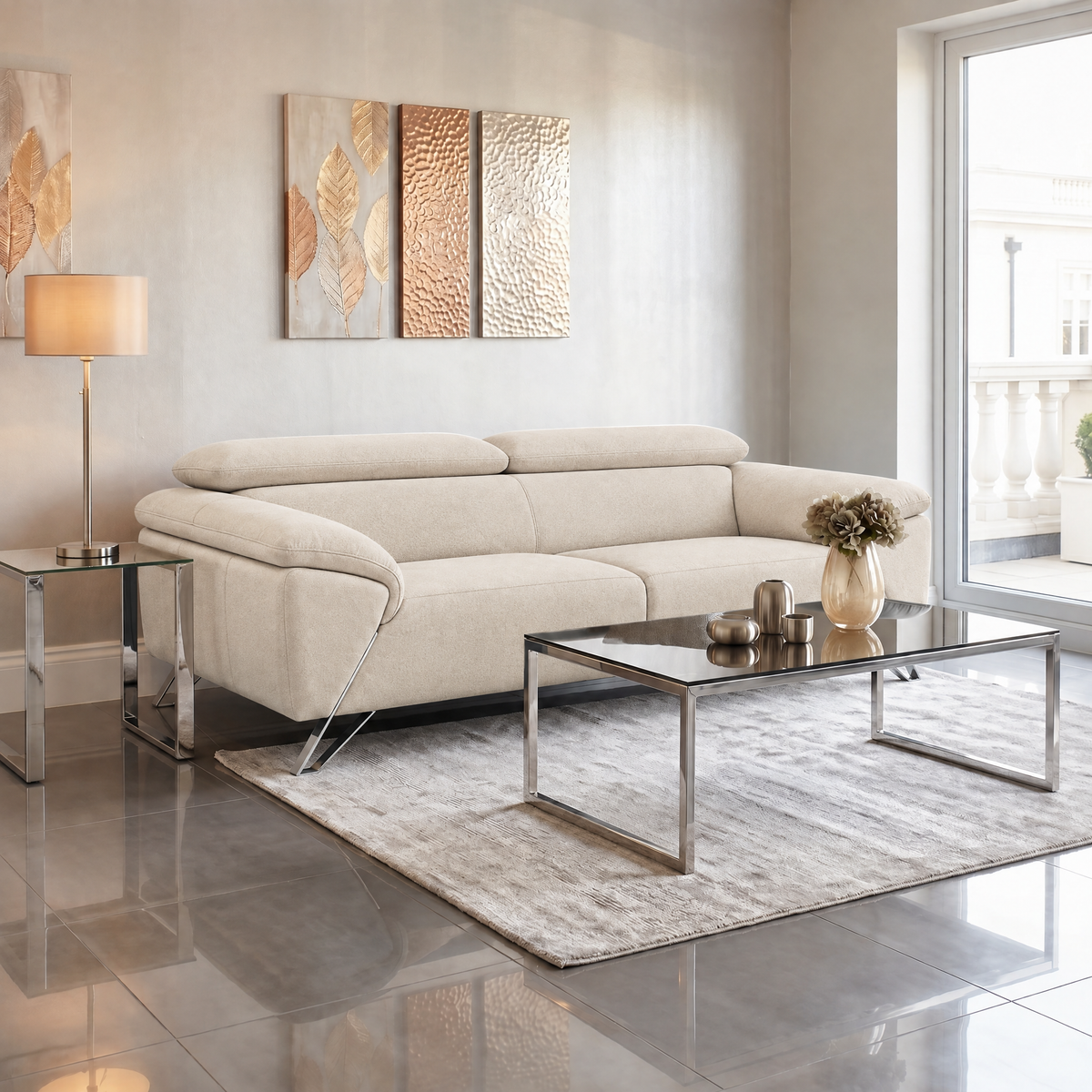 Nicoletti Puccini 3 Seater Sofa - 3 Seater Sofa NA — Fuente FR Beige, gallery image 4