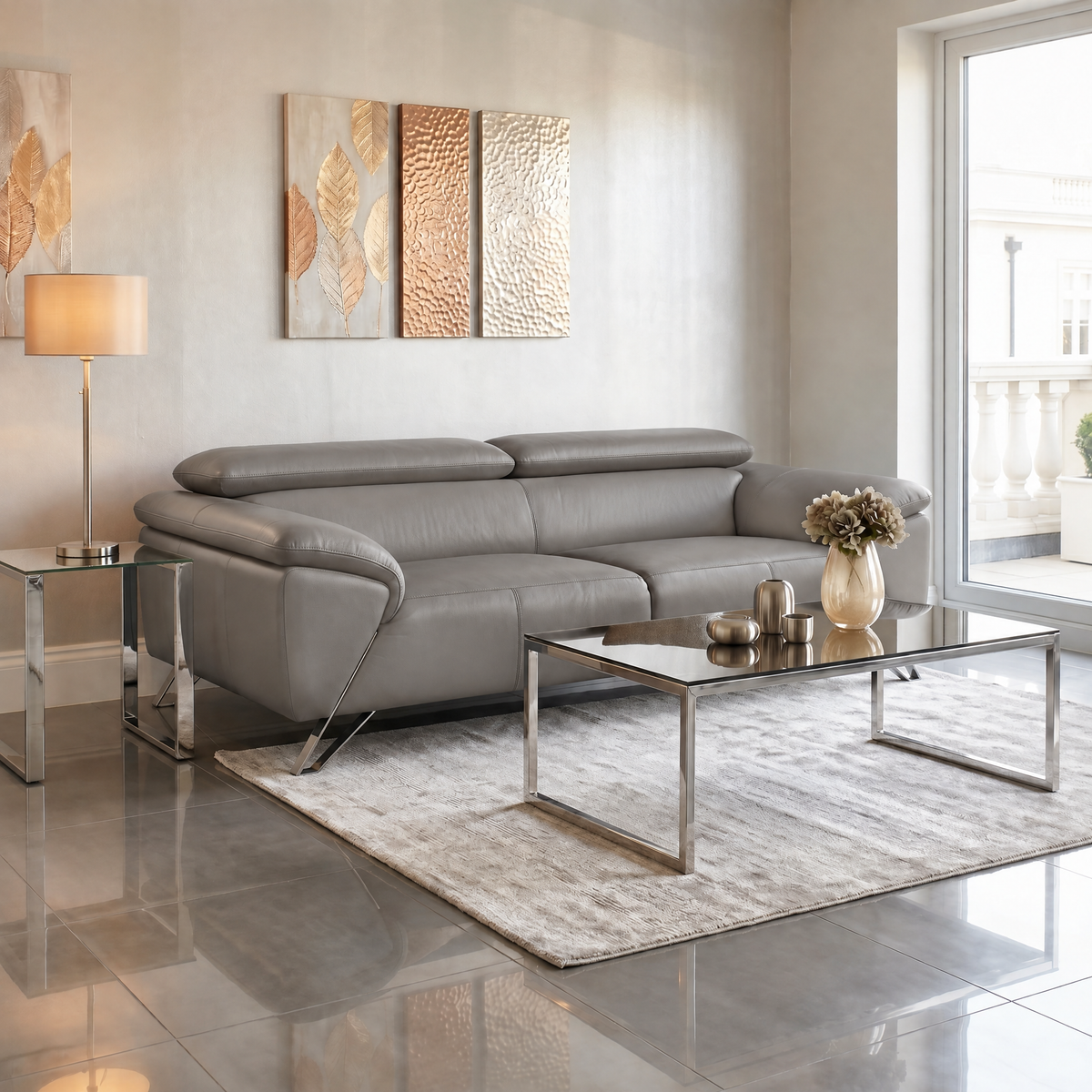 Nicoletti Puccini 3 Seater Sofa - 3 Seater Sofa NA — Coupe' FR 609 Grigio Topo, gallery image 3