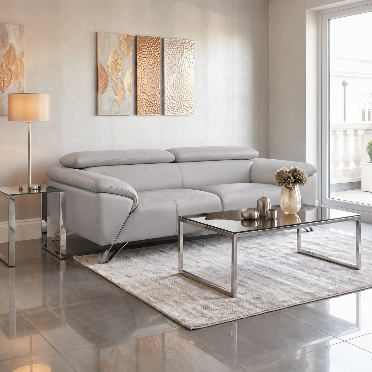 Nicoletti Puccini 3 Seater Sofa - 3 Seater Sofa NA — Coupe' FR 607 Grigio, gallery image 3