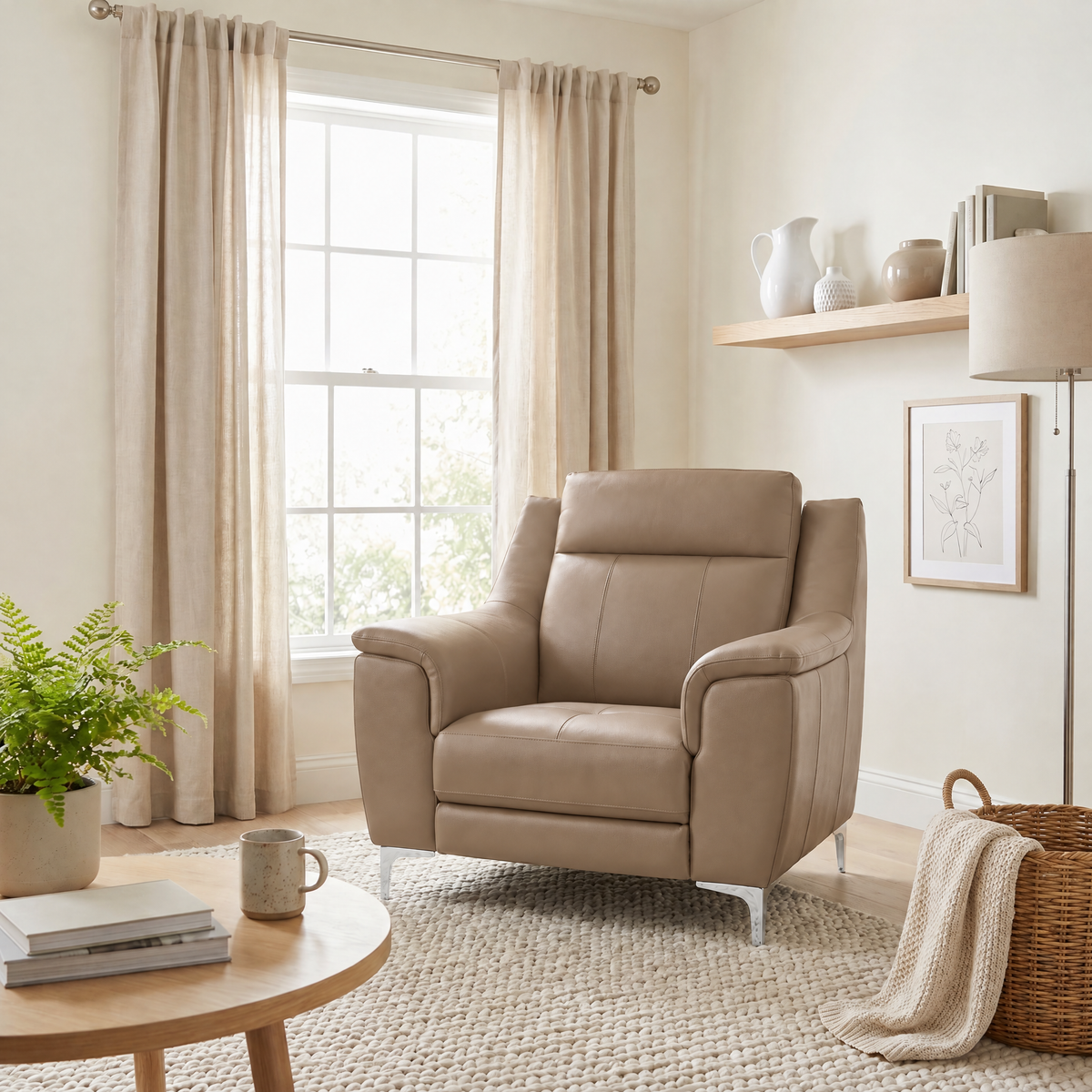 Nicoletti Carmen Armchair - Armchair CB — Feet: Shiny Metal / Torello PS 312 Taupe, gallery image 3