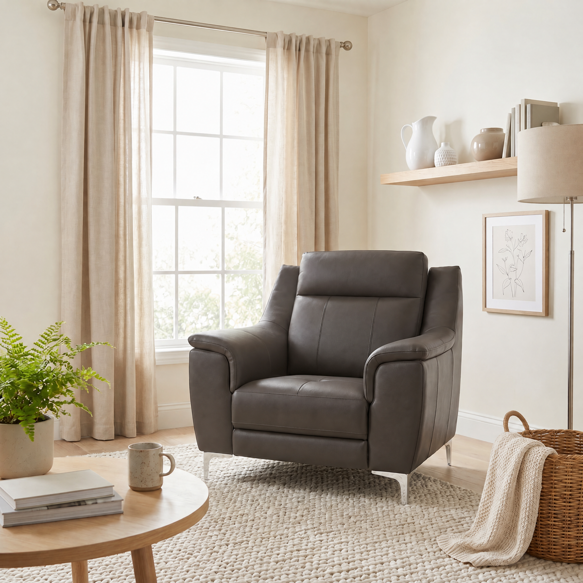 Nicoletti Carmen Armchair - Armchair CB — Feet: Shiny Metal / Torello PS Chocol -S 91, gallery image 3