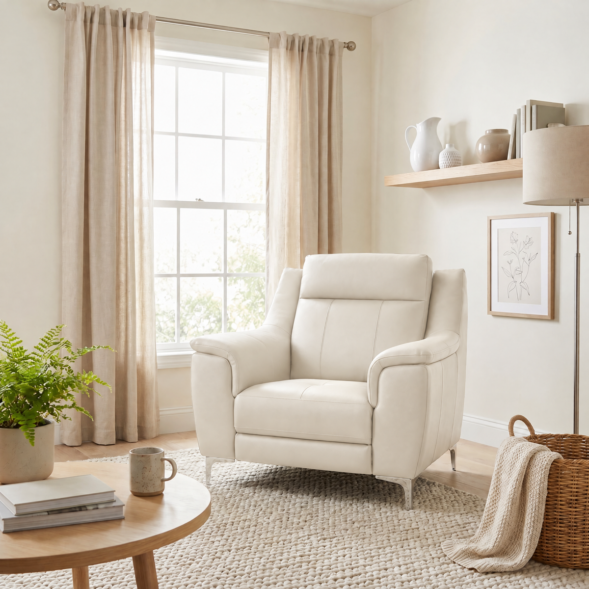 Nicoletti Carmen Armchair - Armchair CB — Feet: Shiny Metal / Torello PS Bianco 93, gallery image 3