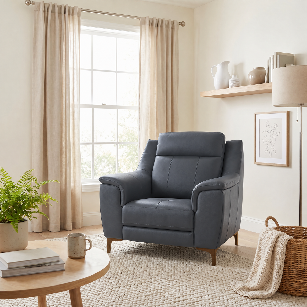 Nicoletti Carmen Armchair - Armchair CB — Feet: Graubraun / Torello PS Blu -S 81, gallery image 3