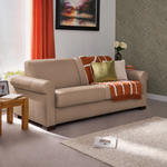 Nicoletti Carlotta 3 Seater Sofa Bed with Curved Arms - 2.5 Sofabed with Arms Rondo CB — Torello Taupe 312, gallery image 1