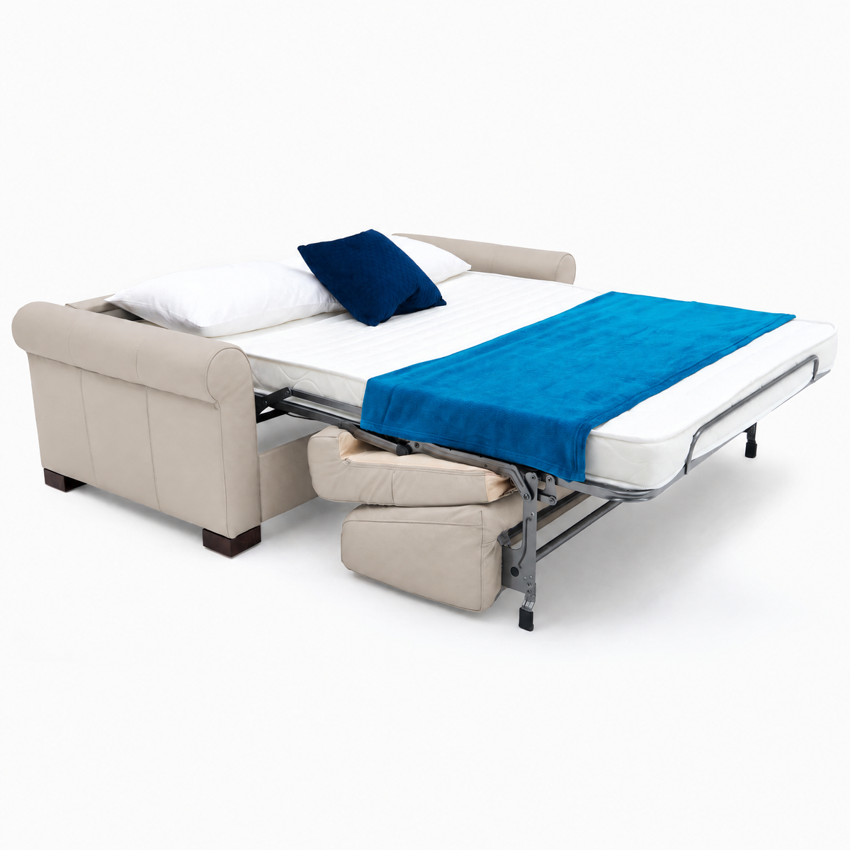 Nicoletti Carlotta 3 Seater Sofa Bed with Curved Arms - 2.5 Sofabed with Arms Rondo CB — Torello Fango 352, gallery image 3