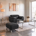 Nicoletti Puccini Footstool - Rectangular Stool CK — Botero Nero 2154, gallery image 2
