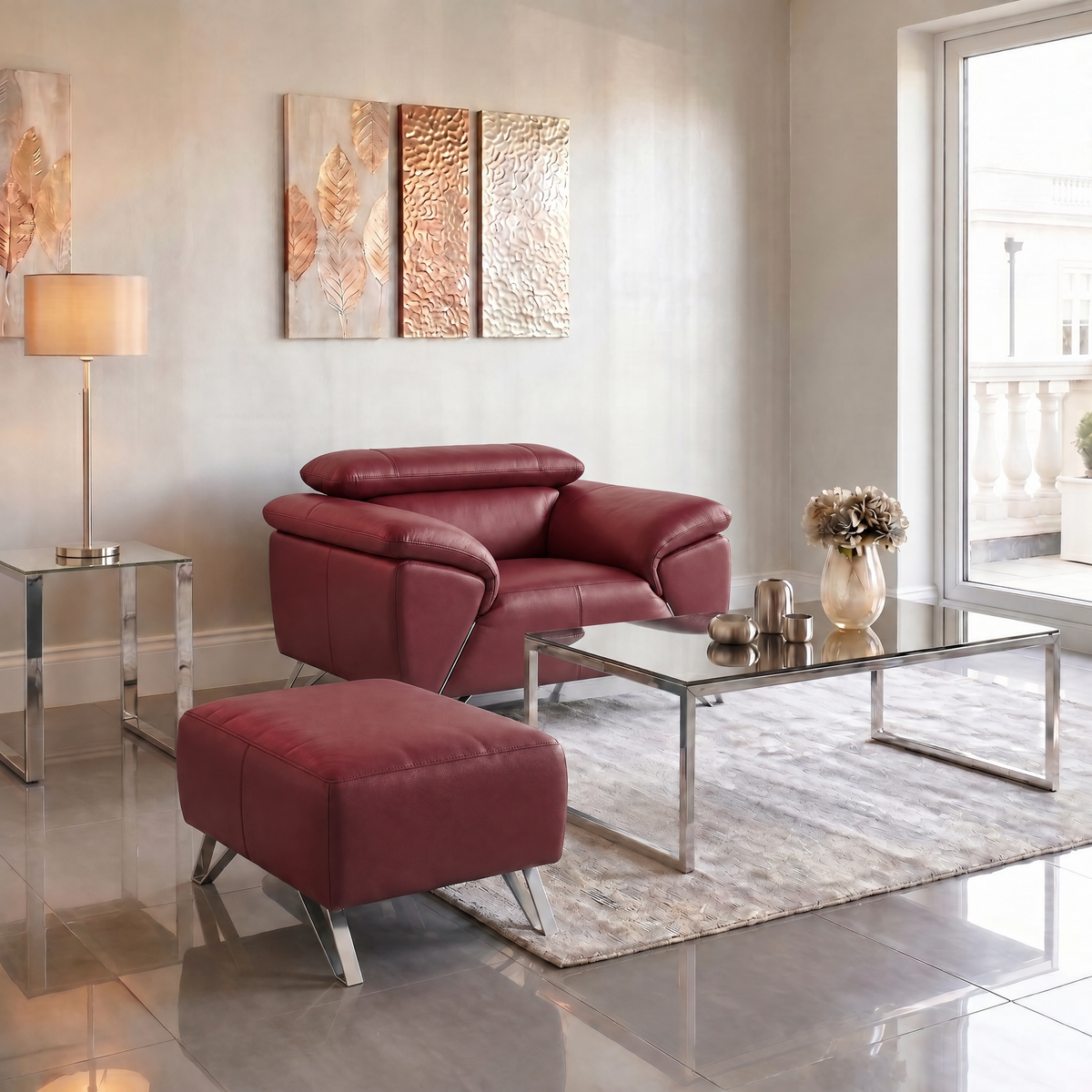 Nicoletti Puccini Footstool - Rectangular Stool CK — Dali Bordeaux 1521, gallery image 2