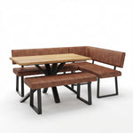 Bourton 135cm Compact Table, Corner Bench + Low Bench Sterling Home 1