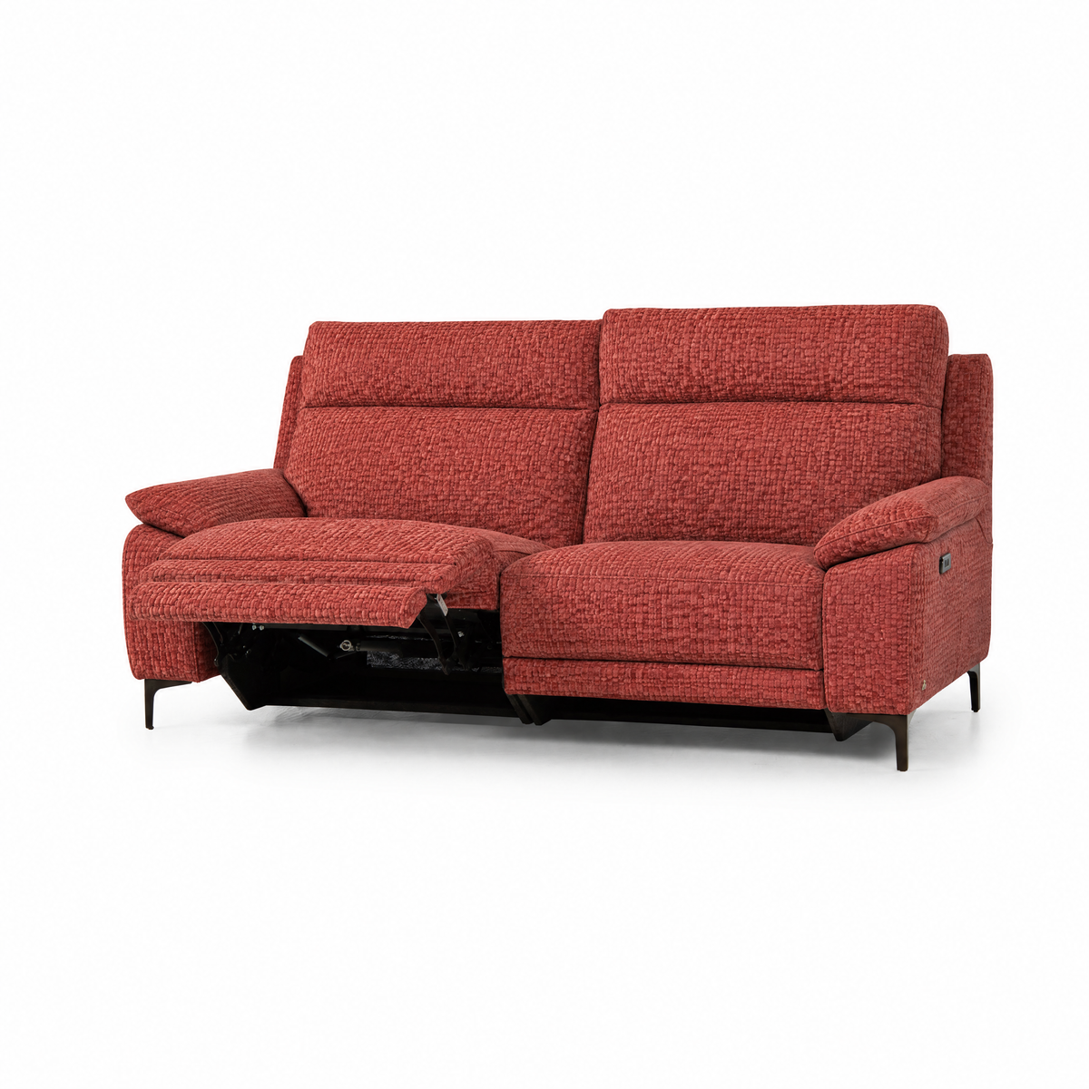 Nicoletti Vivaldi 3 Seater Recliner Sofa On Legs  - 3 Seater Double Power Recliner on Legs NA/NE - Power Recliner with USB-C