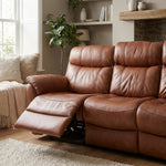 Cava 3 Seater Power Recliner - 3 Seater Sofa 2 Power Recliners Fabric - Power Recliner with USB 3 Seater Sofas Sterling Home 3