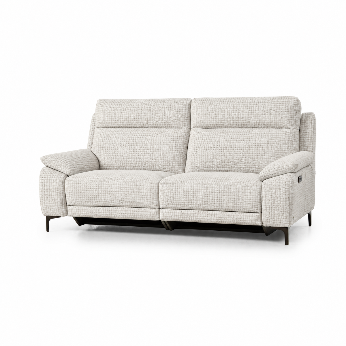 Nicoletti Vivaldi 3 Seater Recliner Sofa On Legs  - 3 Seater Double Power Recliner on Legs NA/NE - Power Recliner with USB-C — Gaston 701 Bianco, gallery image 1