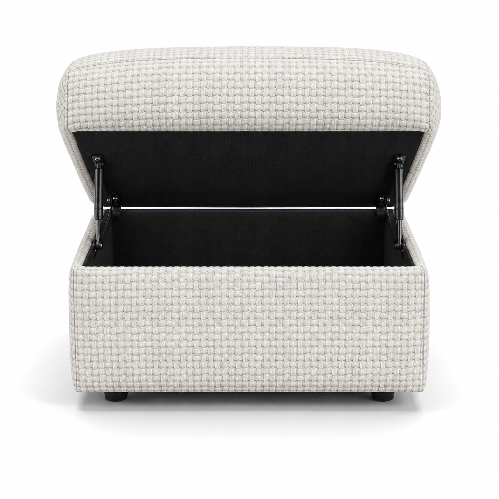Nicoletti Vivaldi Storage Footstool - Ottoman Holder NA/NE — Gaston 701 Bianco, gallery image 2