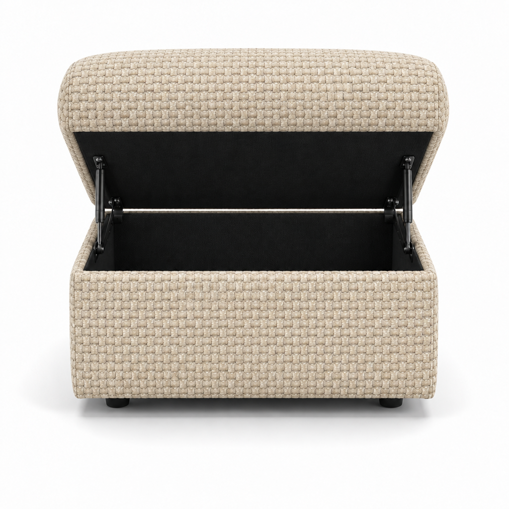 Nicoletti Vivaldi Storage Footstool - Ottoman Holder NA/NE — Gaston 704 Avorio, gallery image 2
