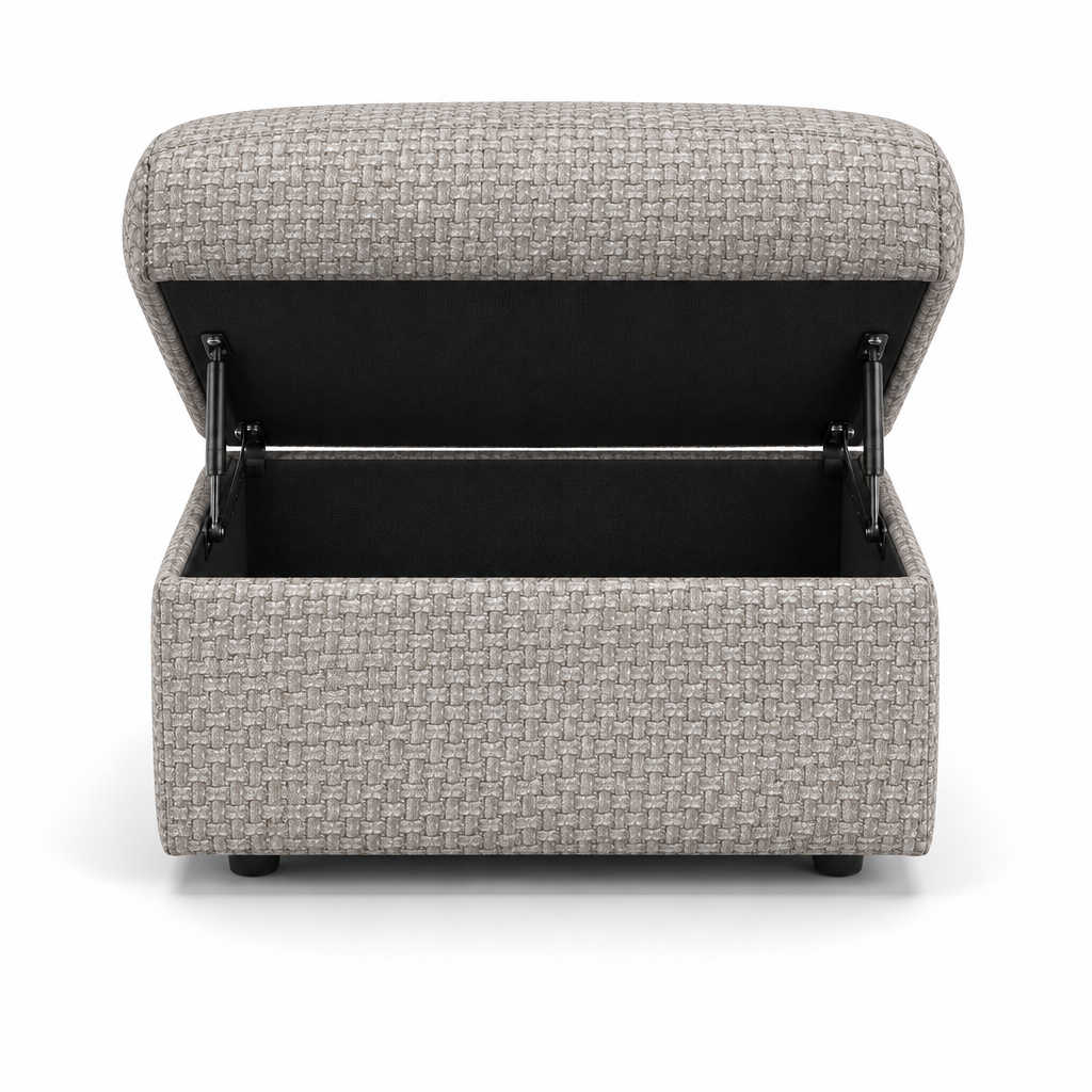 Nicoletti Vivaldi Storage Footstool - Ottoman Holder NA/NE — Gaston 724 Visone, gallery image 2