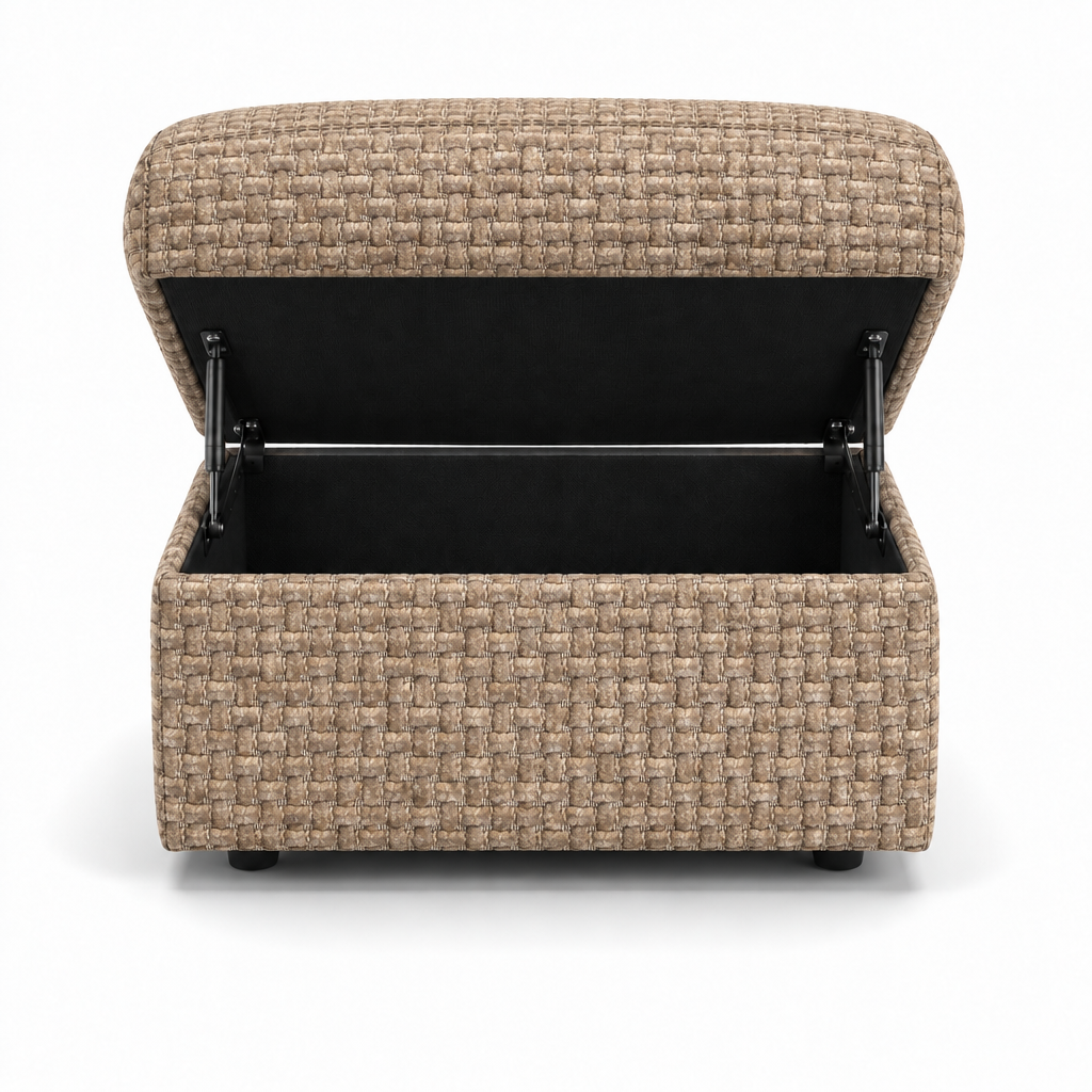 Nicoletti Vivaldi Storage Footstool - Ottoman Holder NA/NE — Gaston 734 Sabbia, gallery image 2