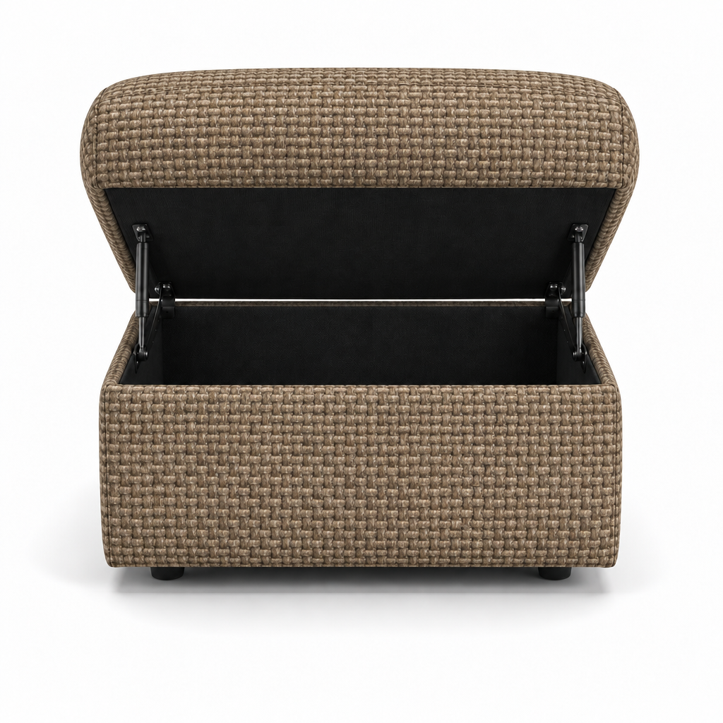 Nicoletti Vivaldi Storage Footstool - Ottoman Holder NA/NE — Gaston 744 Nocciola, gallery image 2