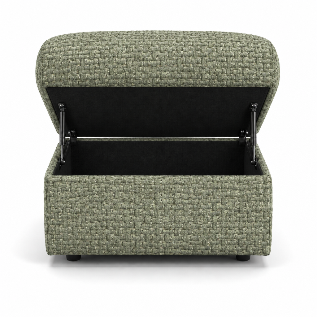Nicoletti Vivaldi Storage Footstool - Ottoman Holder NA/NE — Gaston 748 Salvia, gallery image 2