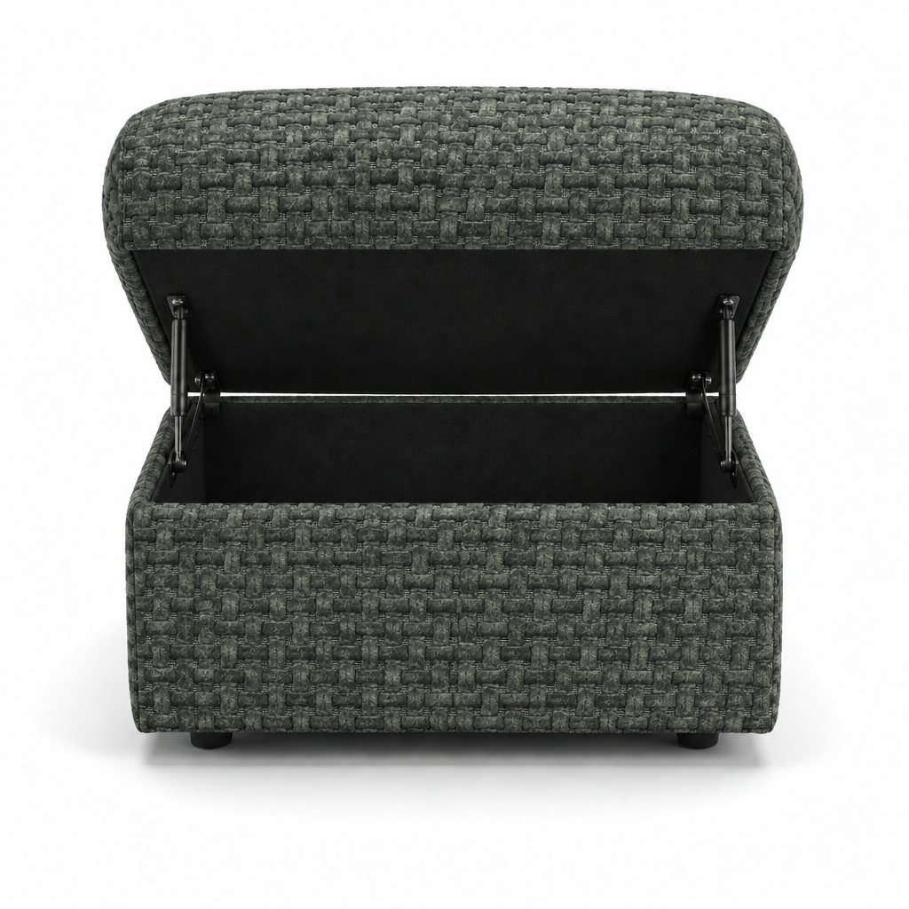 Nicoletti Vivaldi Storage Footstool - Ottoman Holder NA/NE — Gaston 758 Verde, gallery image 2