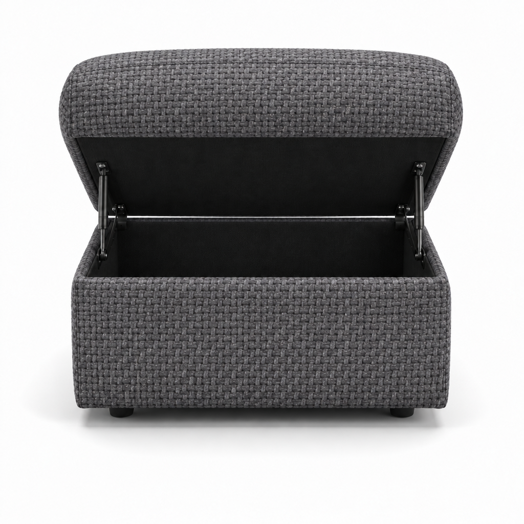 Nicoletti Vivaldi Storage Footstool - Ottoman Holder NA/NE — Gaston 766 Fumo, gallery image 2