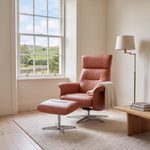 Nicoletti Love Recliner Armchair & Footstool - Manual Chair & Stool CB — Macao Cognac 363, gallery image 4